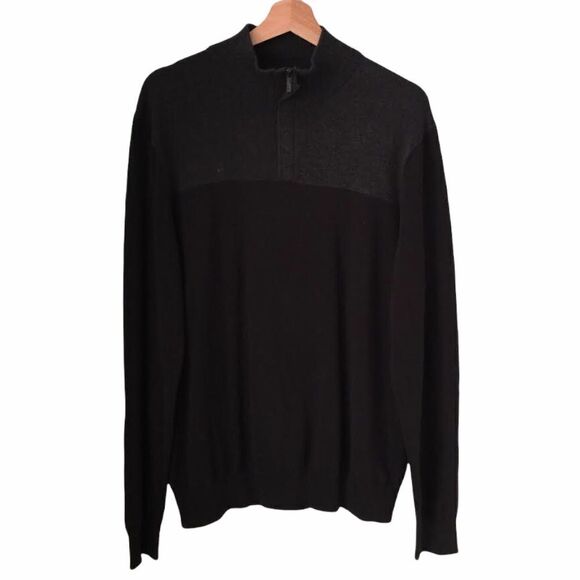 Perry Ellis Mens Quarter Zip Knit Sweater in Size Large - Picture 1 of 5